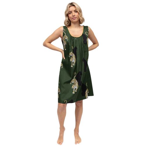 Cyberjammies Olive Leopard Print Short Nightdress